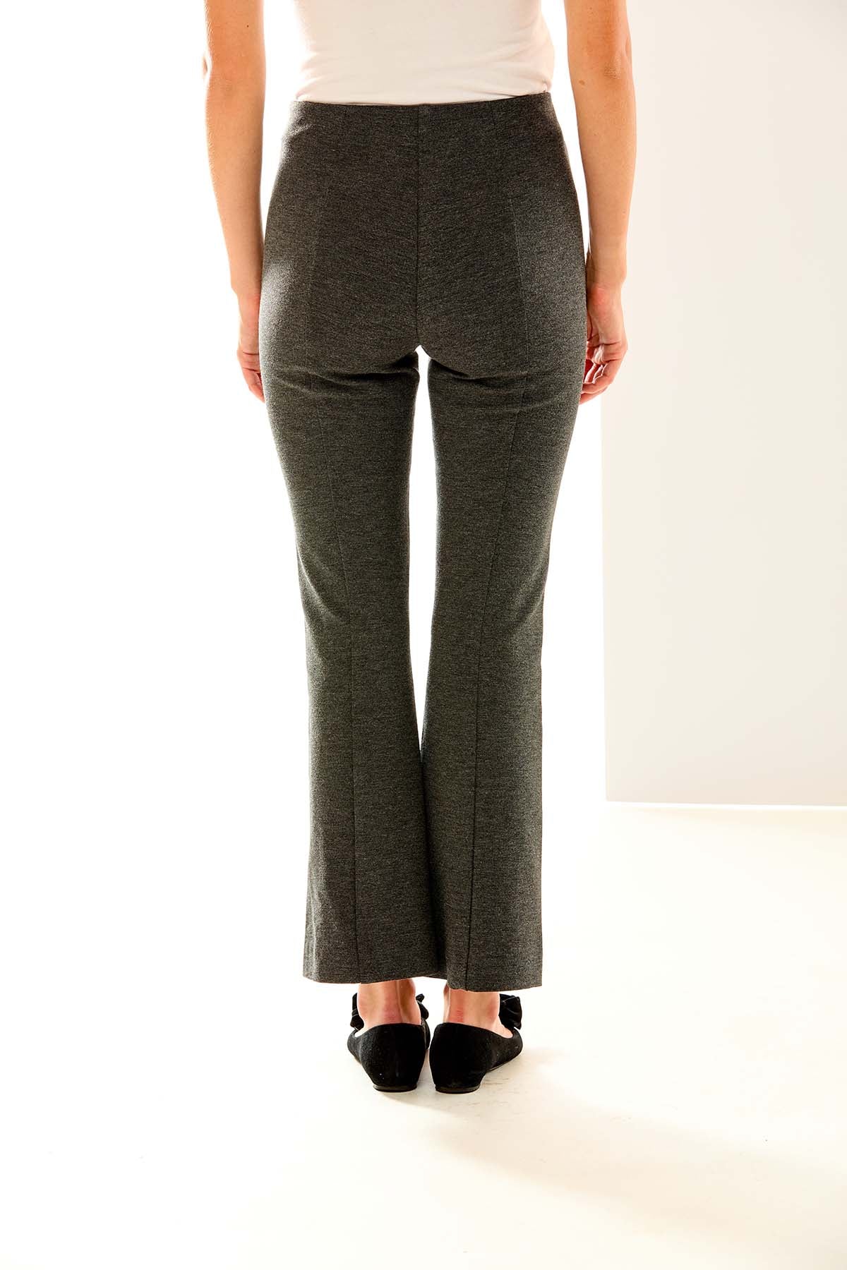 Woman in charcoal ponte pant 