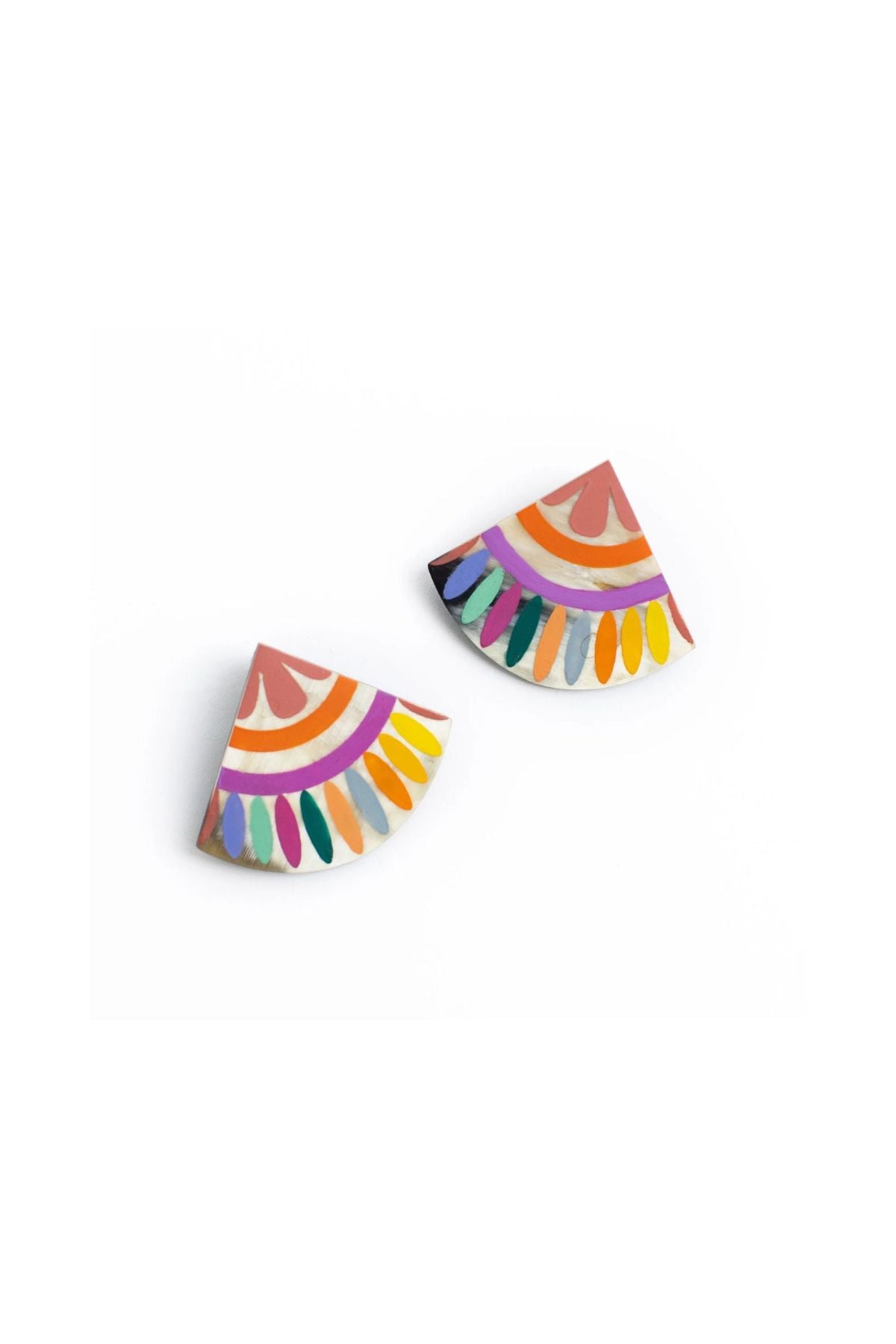 Rainbow tile earrings