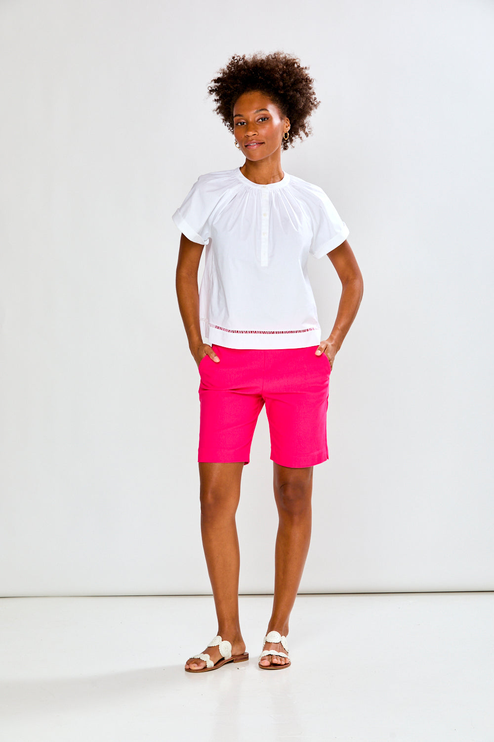 Pink Slashed Pocket The Slash Pocket Shorts in Flamingo – Sara Campbell