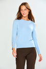 The Crew Pullover with Button Cuffs - Light Blue