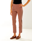 Woman in plaid pant