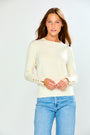 The Crew Pullover with Button Cuffs - Ivory