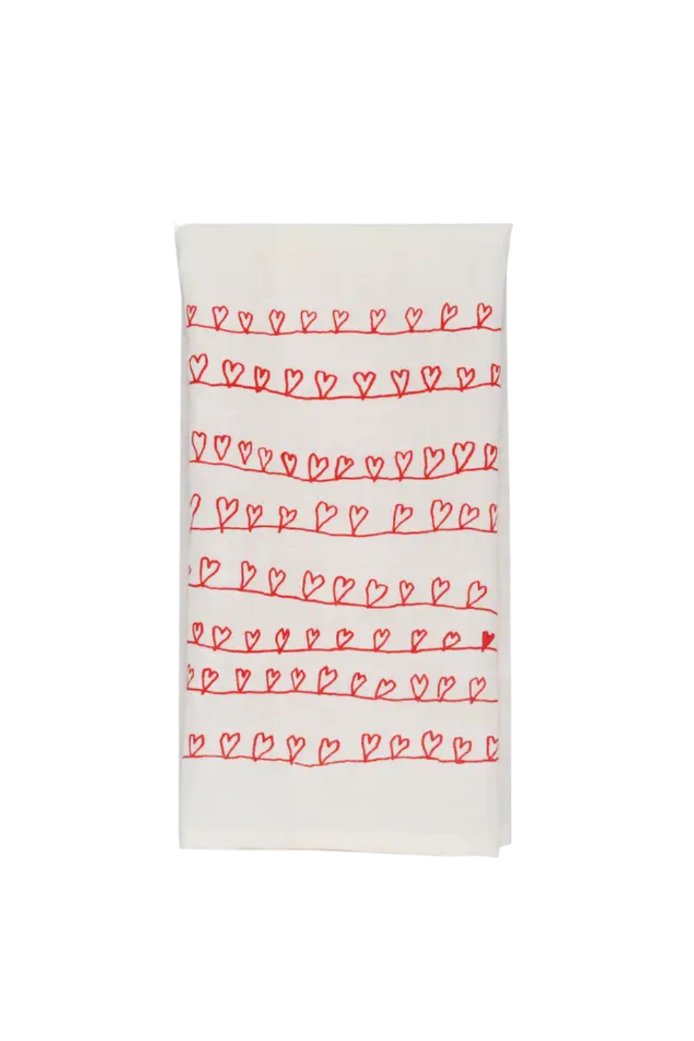 White napkin with hearts on it