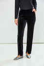 The Flynn Pant In Stretch Velvet - Black