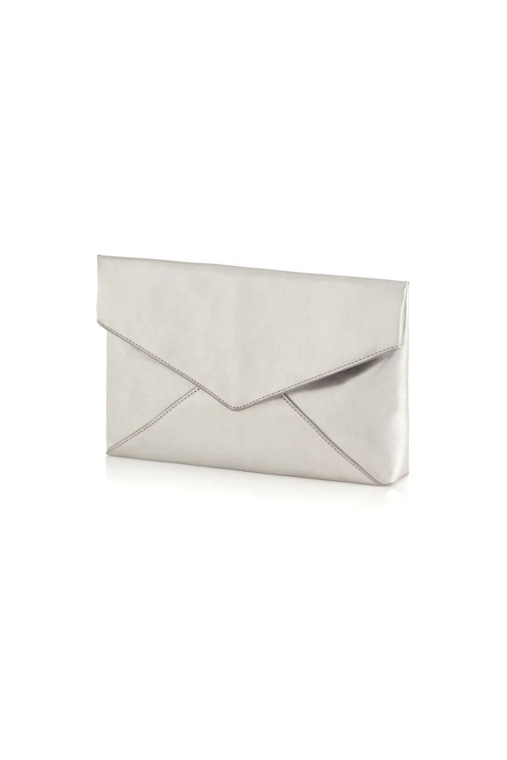 Silver envelope clutch