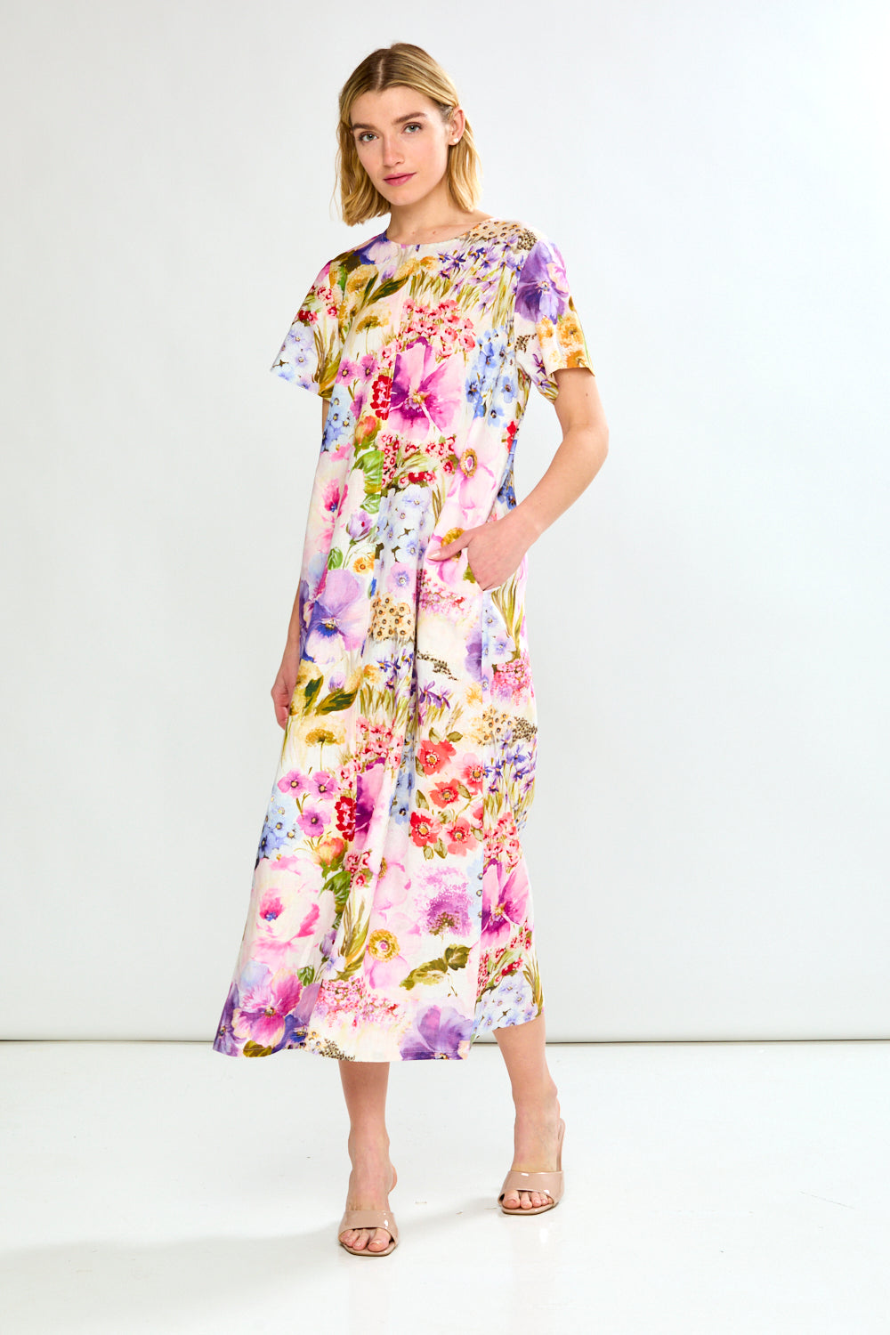 woman in floral dress