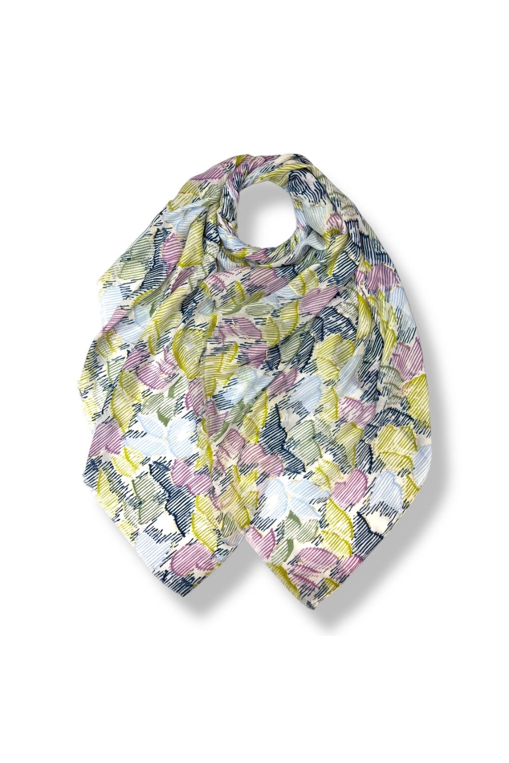 Lime floral print scarf