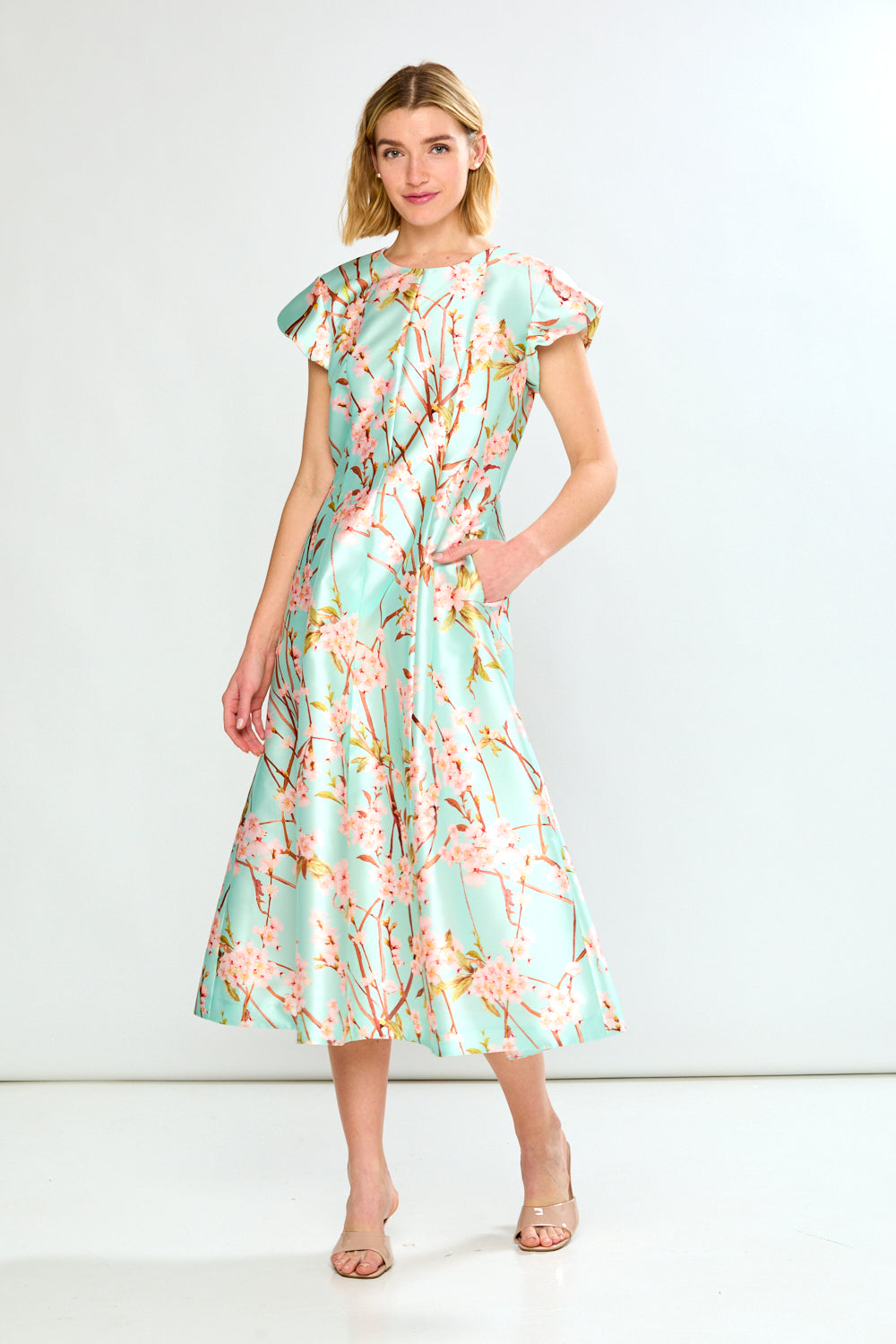 Woman in floral dress