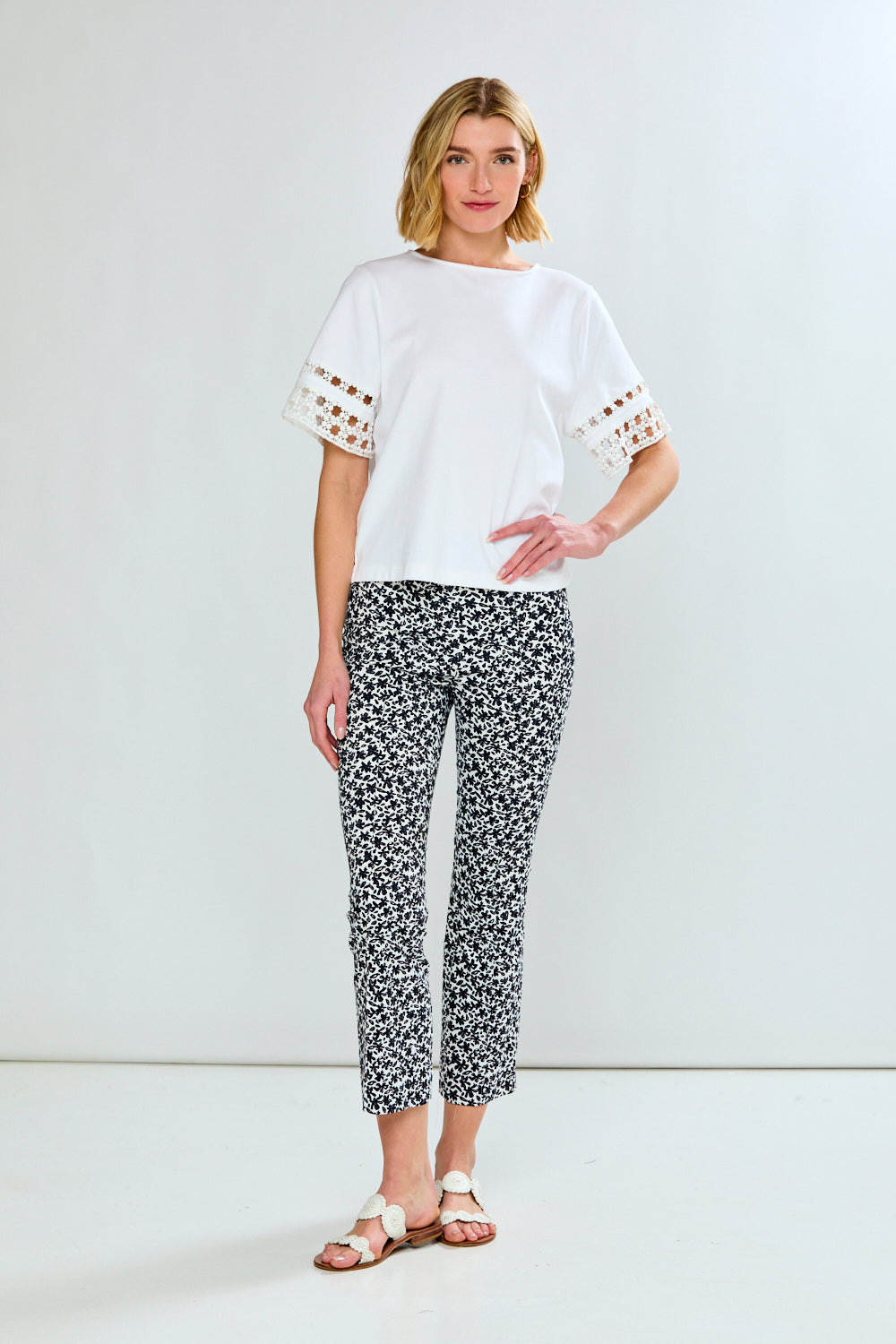 Woman in printed pants