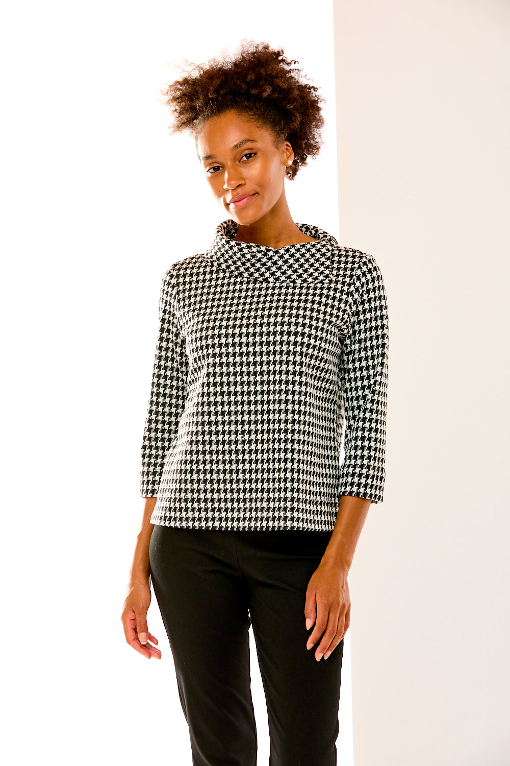 The Spencer Top in Houndstooth