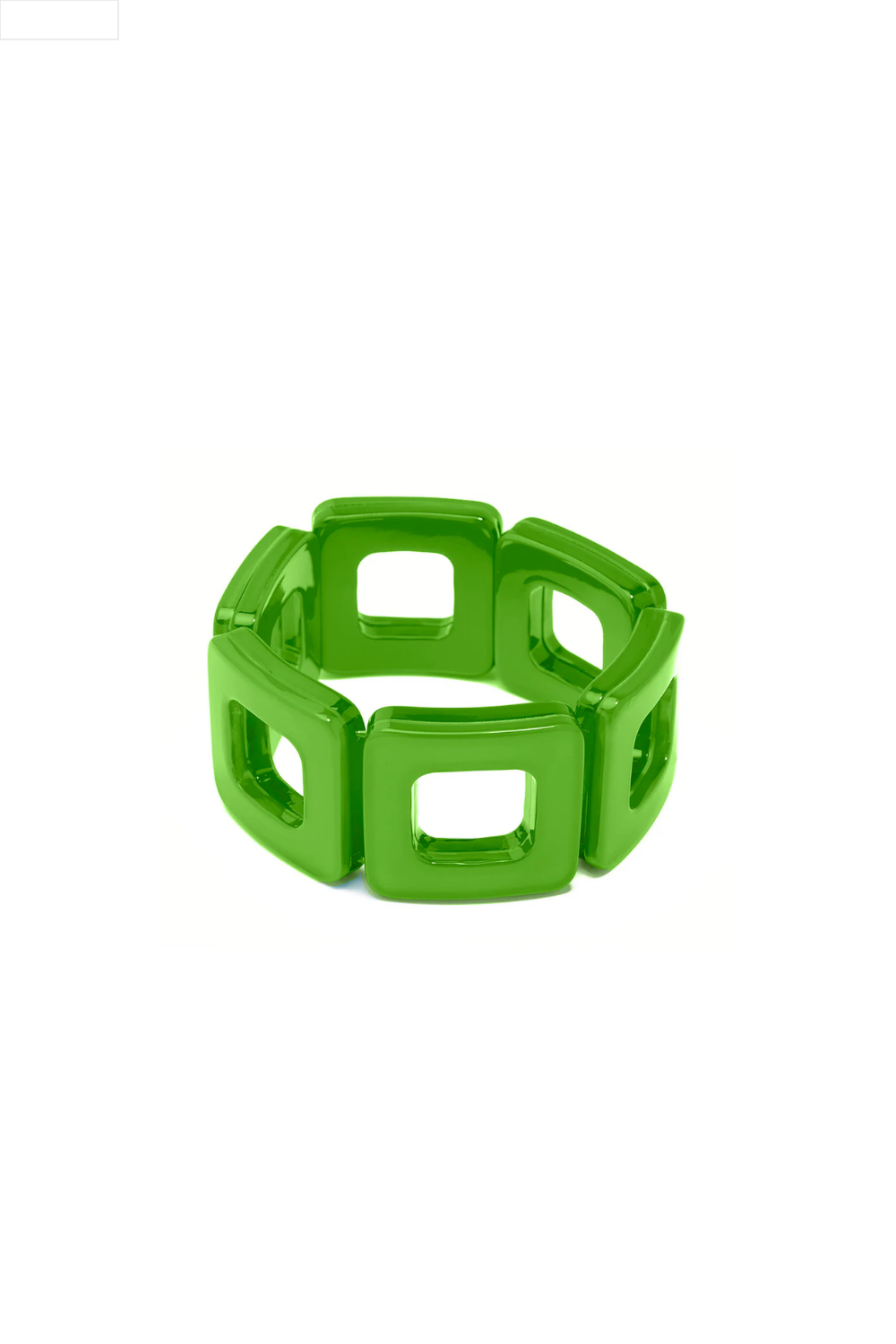 Green square resin bracelet