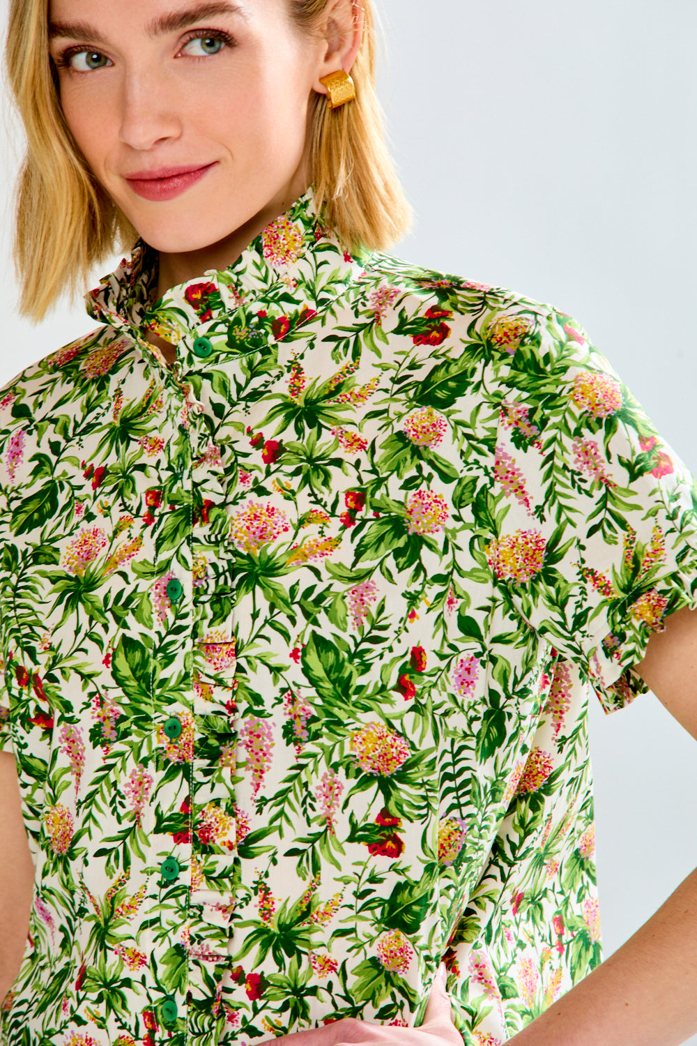 woman in floral energy