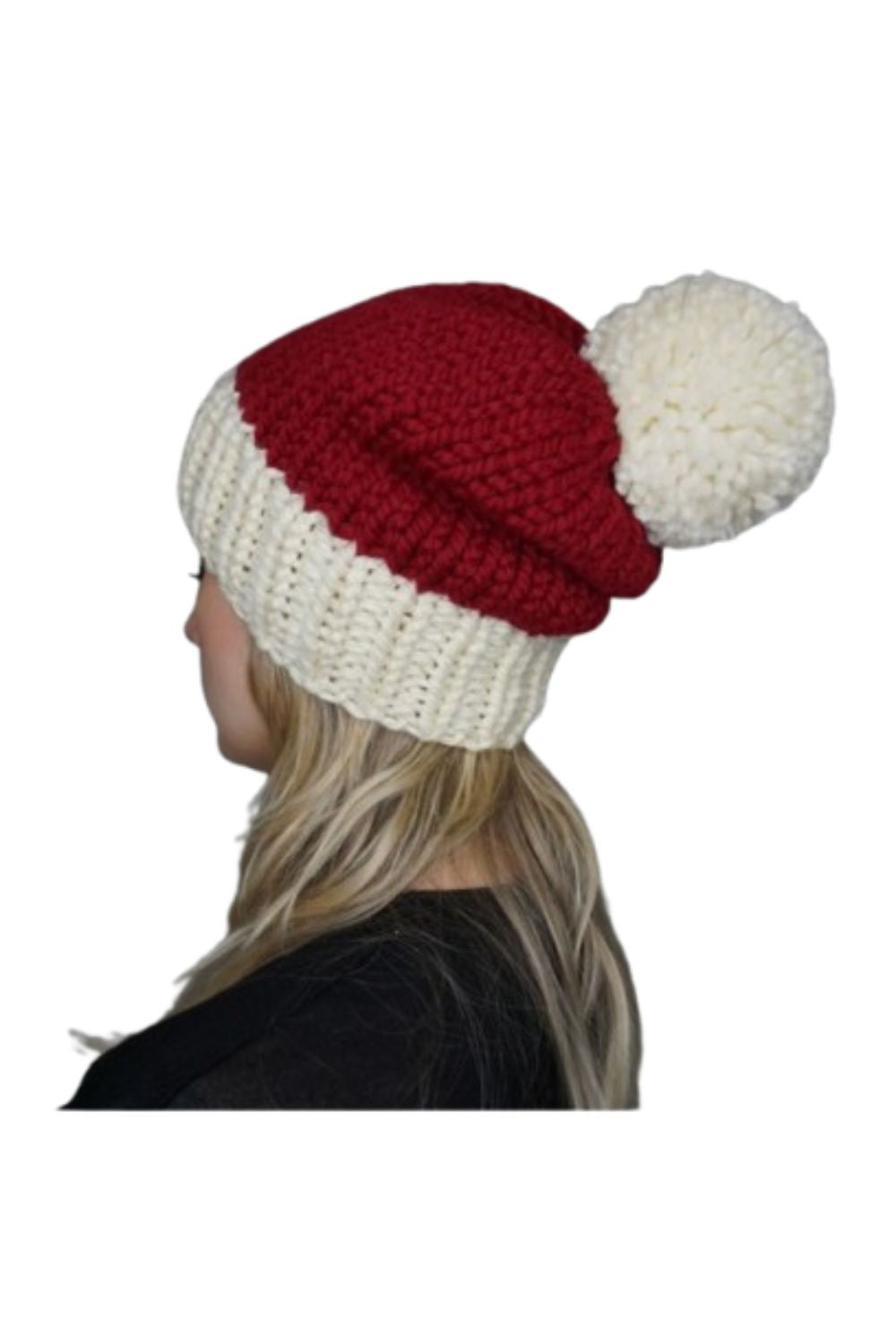 Red/ivory santa hat