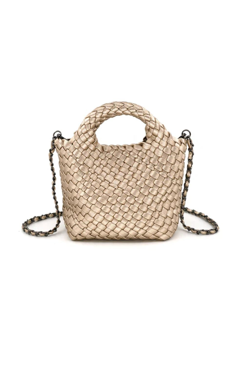 Champagne braided clutch