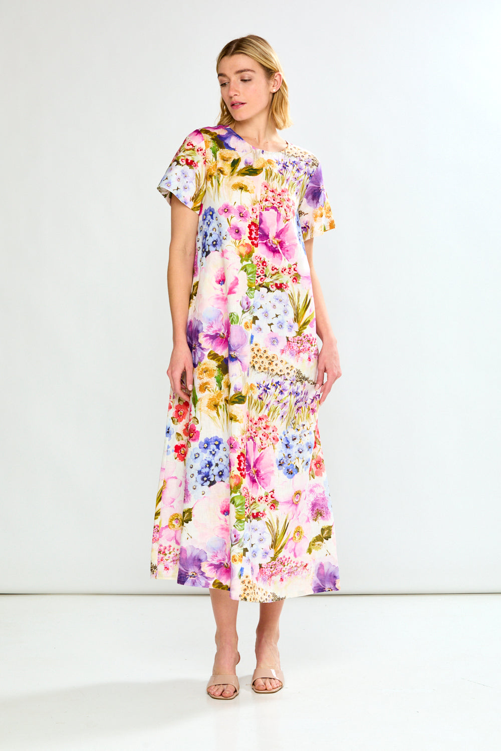 woman in floral dress