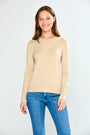 Woman wearing Crew Pullover With Button Cuffs