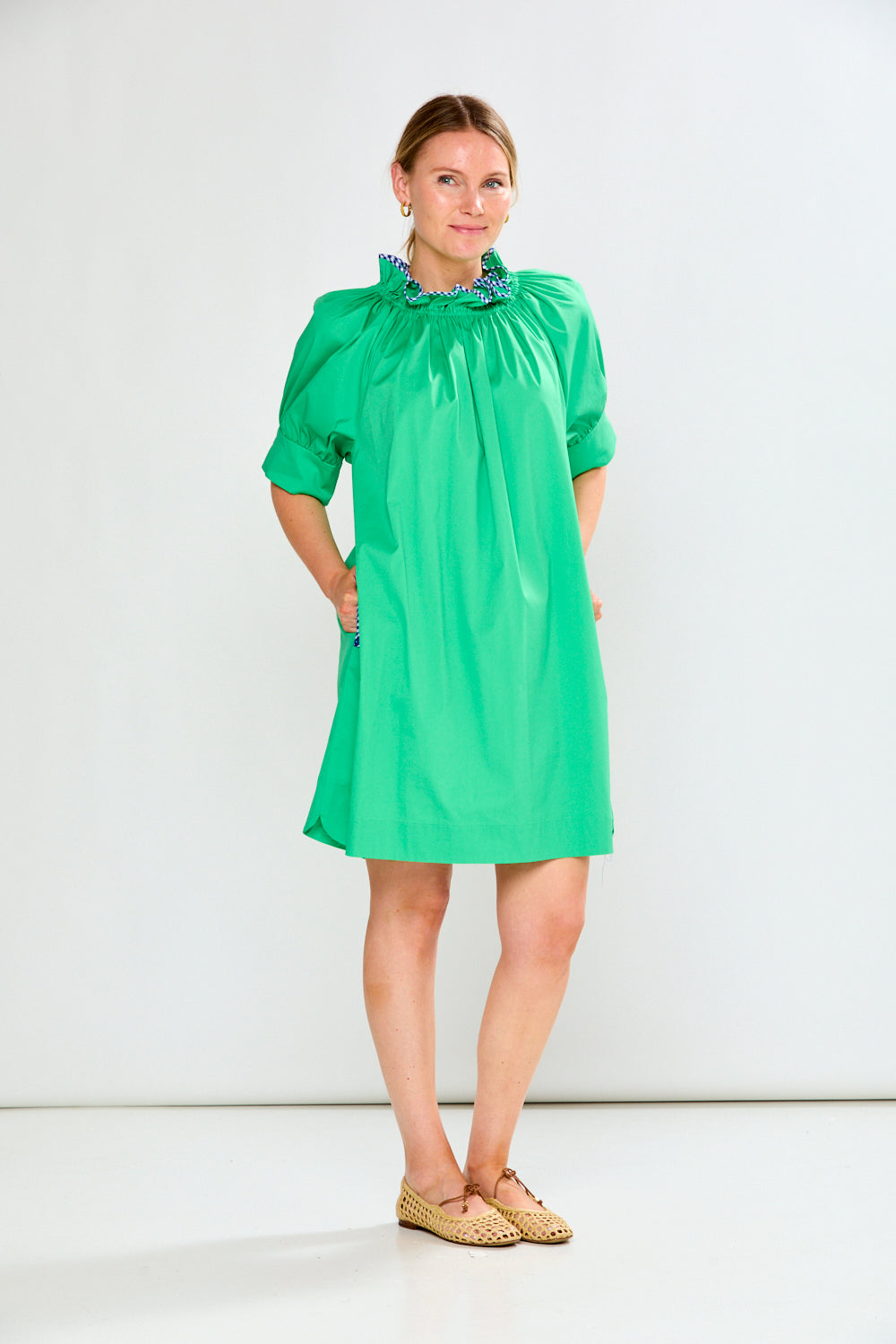 Woman wearing The Wren Dress
