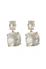 Artisan Square Gemstone Drop Earrings