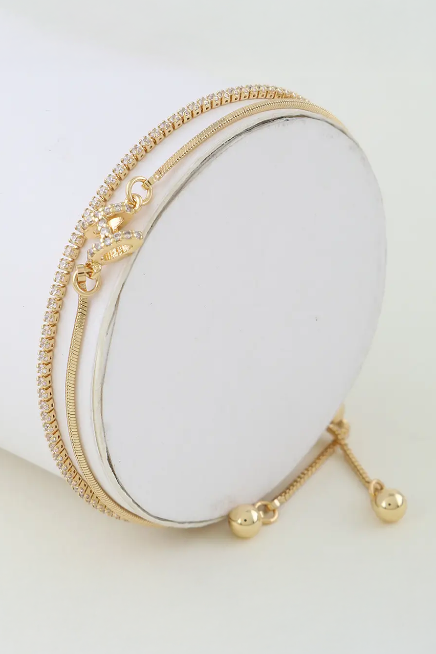 Gold pave bracelet