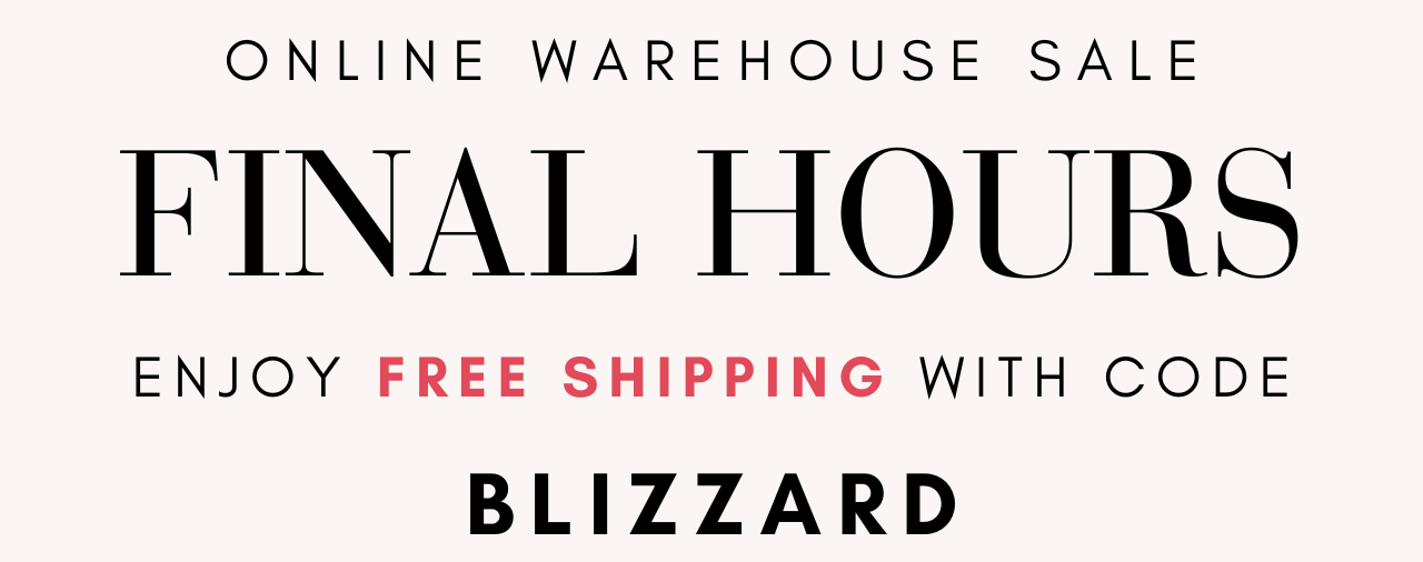 Promotional banner for an online warehouse sale with free shipping offer.
