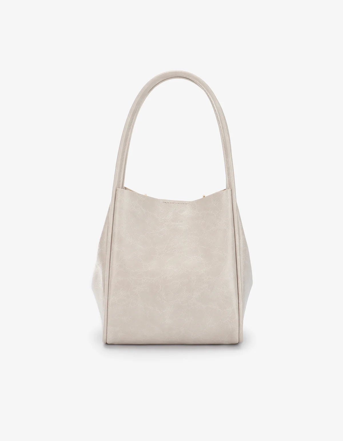 Beige handbag on a white background