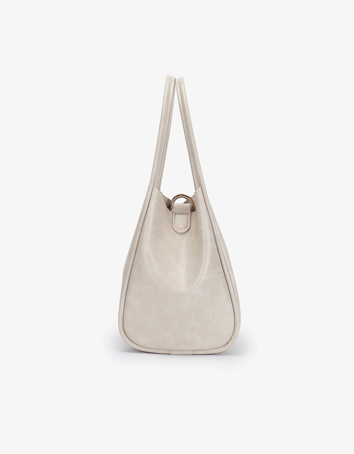 Beige handbag on a white background