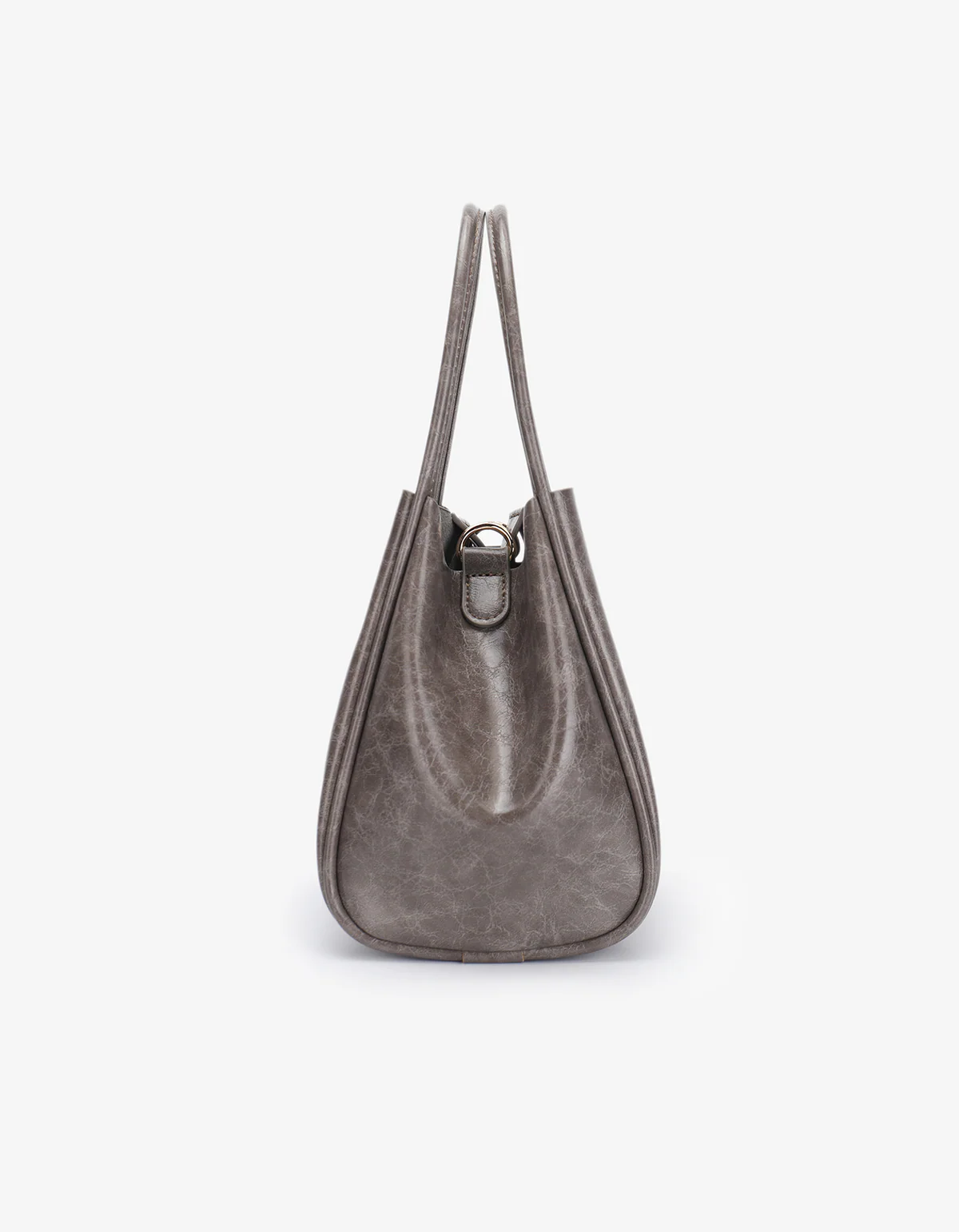 Gray handbag on a white background