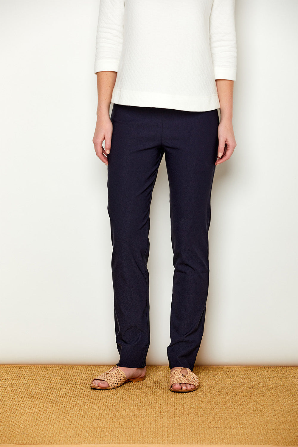 Woman in navy pants