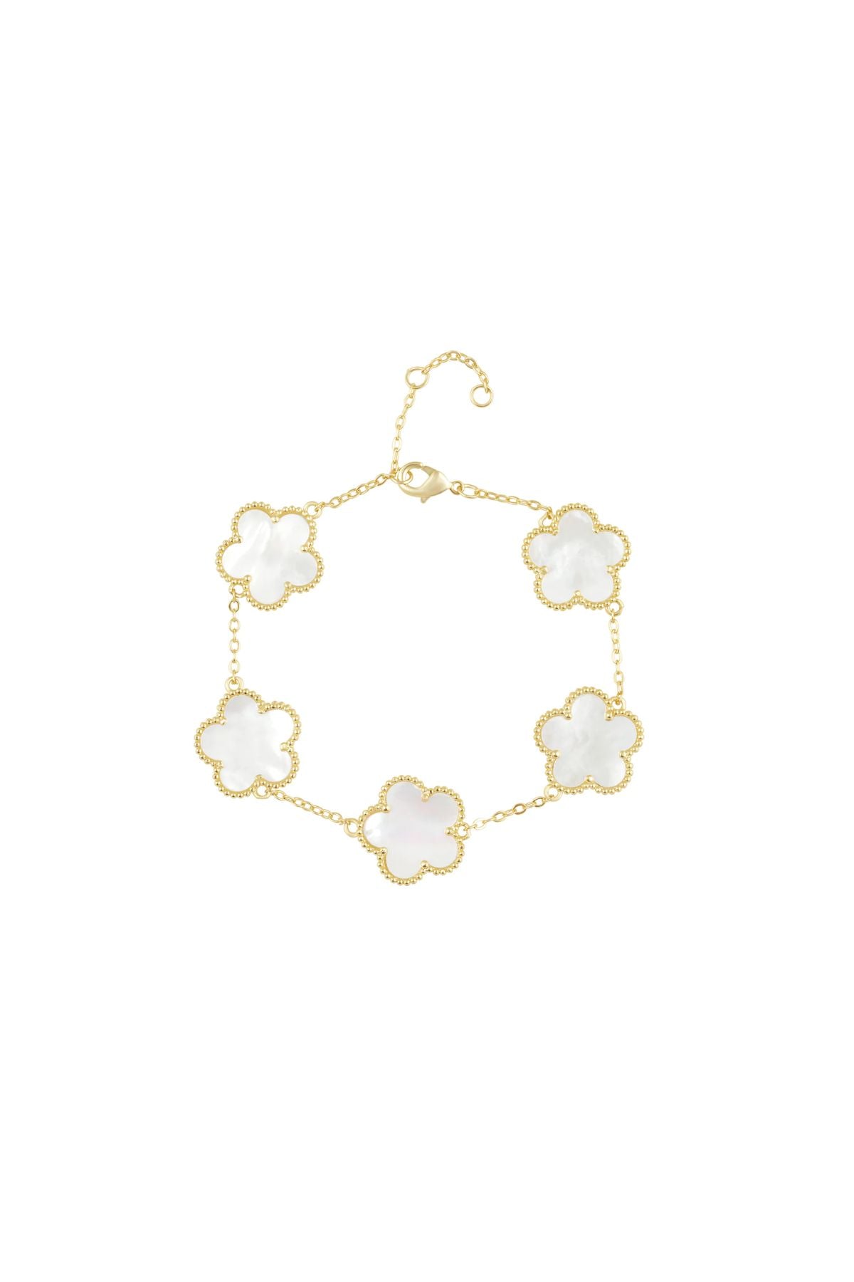 Clover bracelet in white and gold