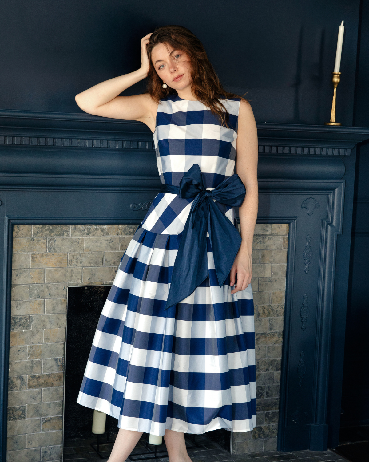 woman wearing The Giselle Dress in Tea Length