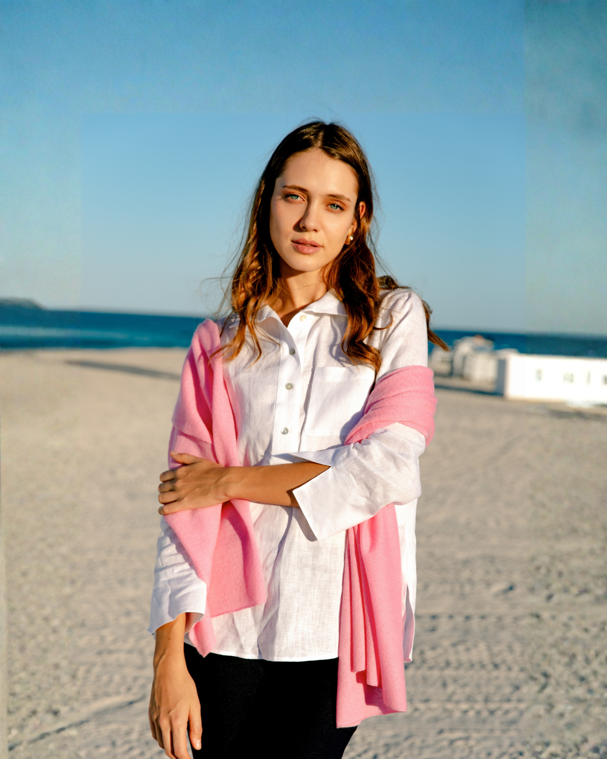 Girl in the Short Daniella Linen Tunic