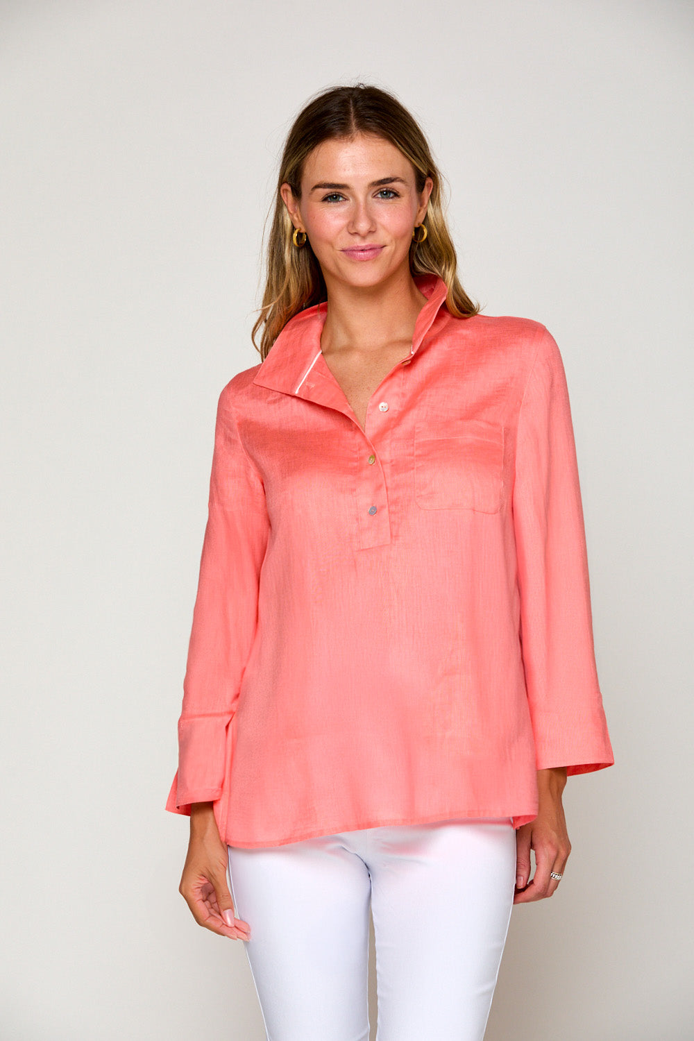 The Short Daniella Tunic in Salmon