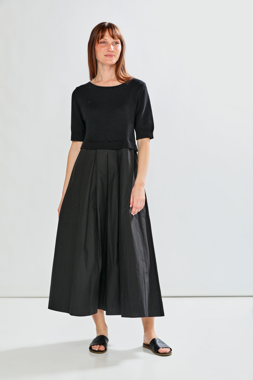 Woman wearing JOAN DRESS - BLACK