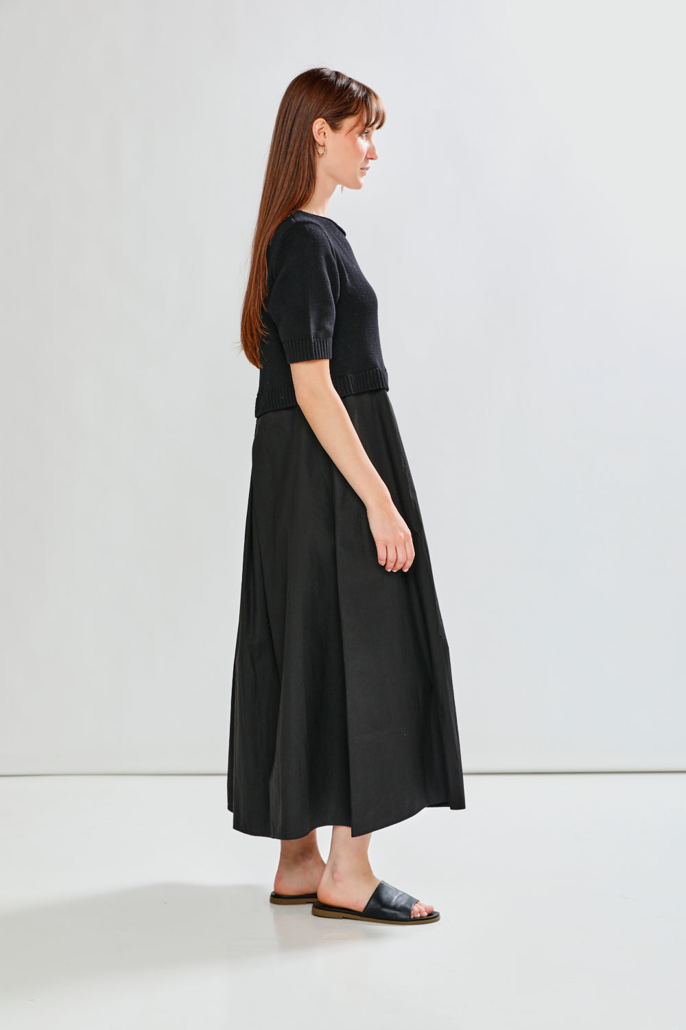 Woman wearing JOAN DRESS - BLACK