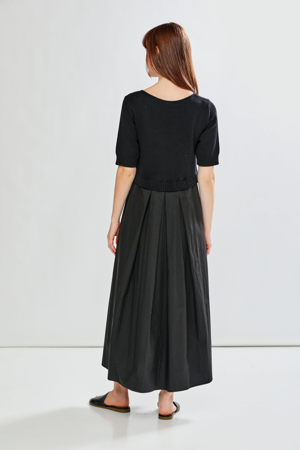 Woman wearing JOAN DRESS - BLACK