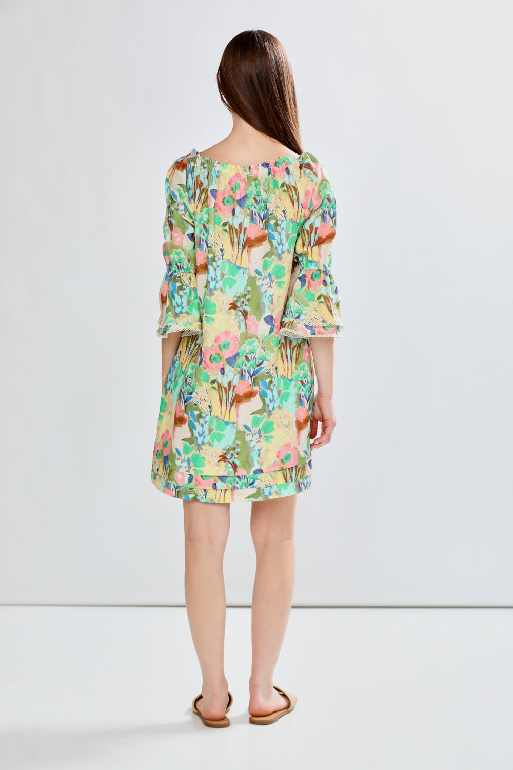 woman in floral dress