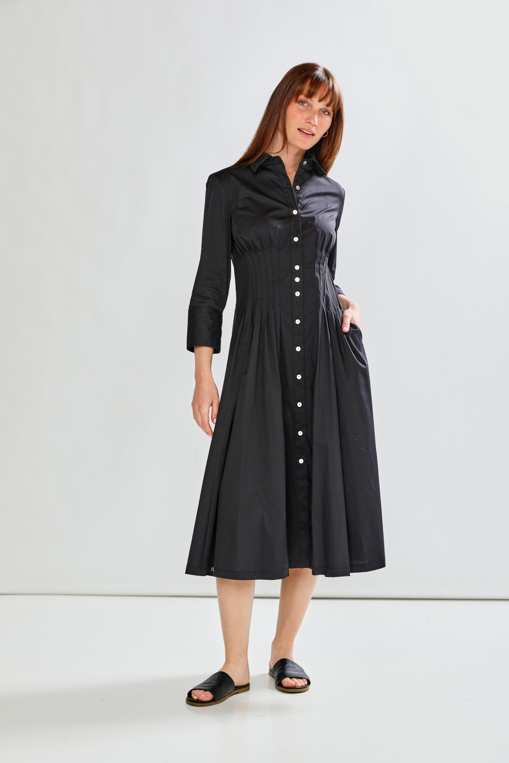 Woman in black dress