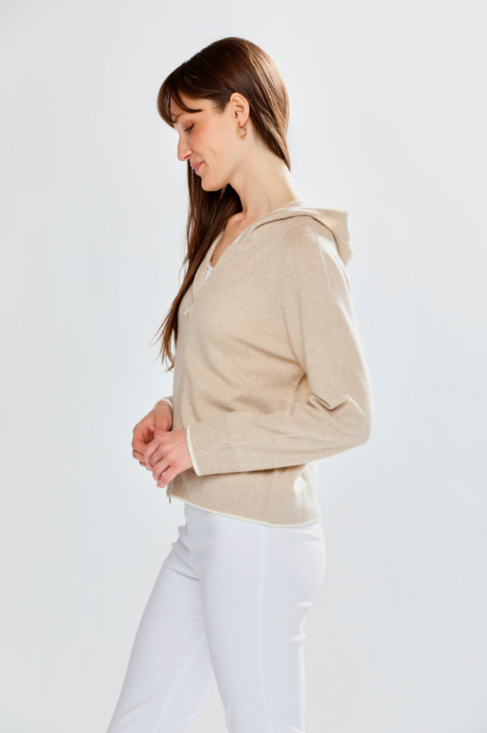 A zip-front cardigan 