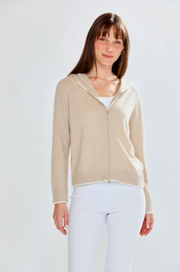A zip-front cardigan 