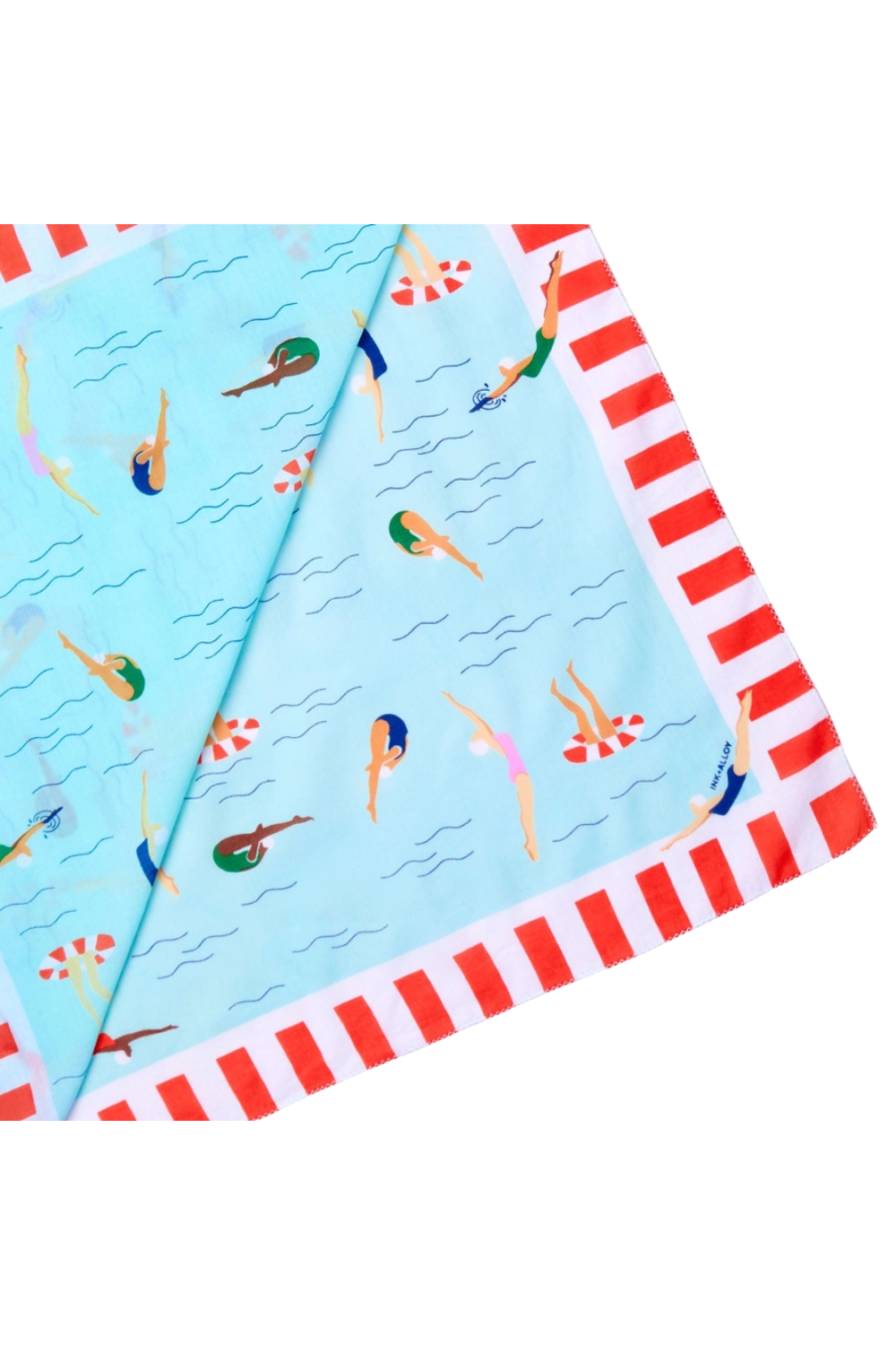 The Olivia Square Scarf in Swimmer Print 