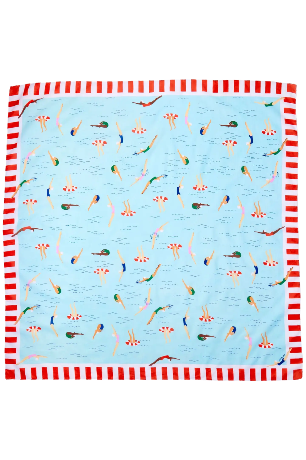 The Olivia Square Scarf in Swimmer Print 