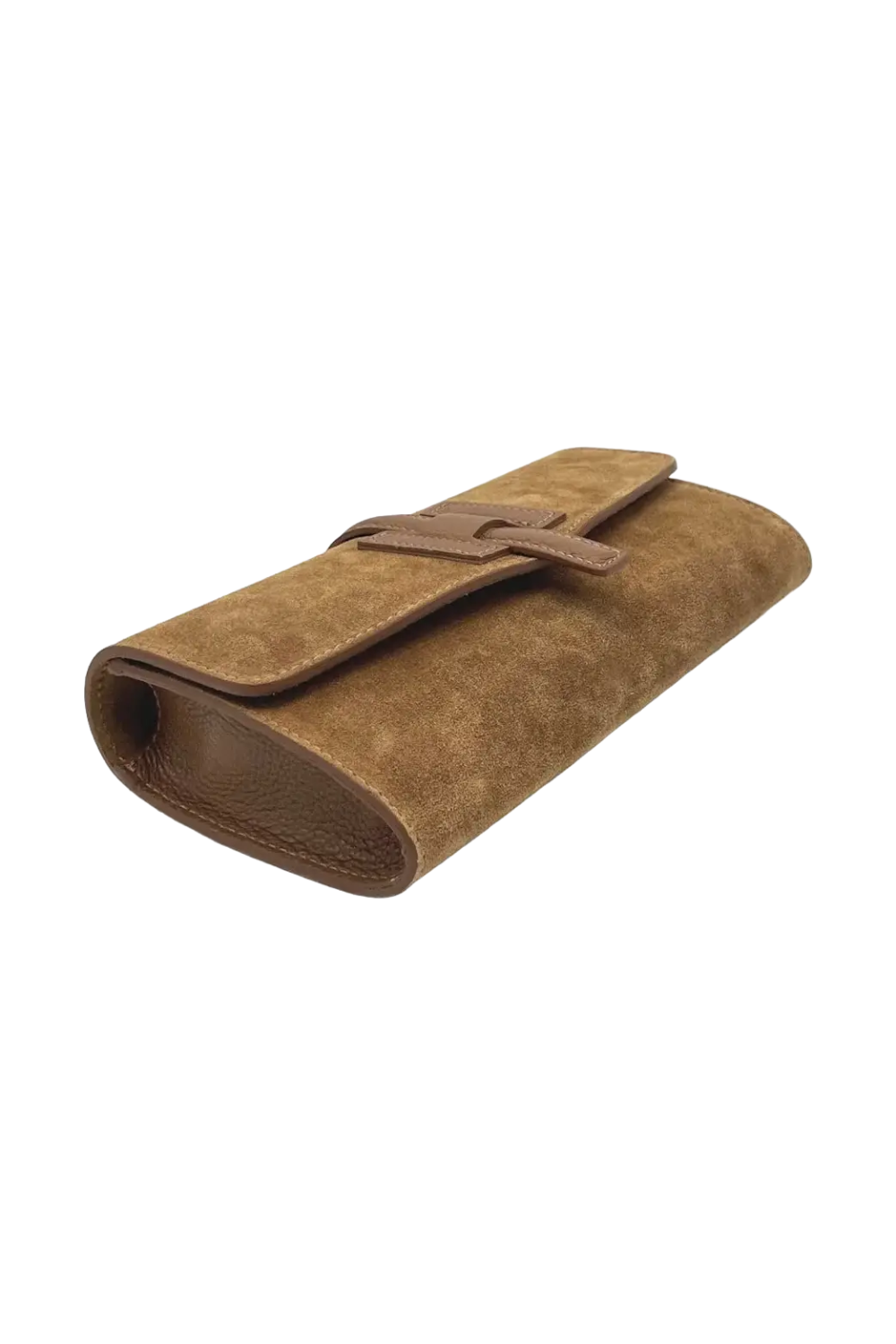 The Suede and Leather Flap Clutch