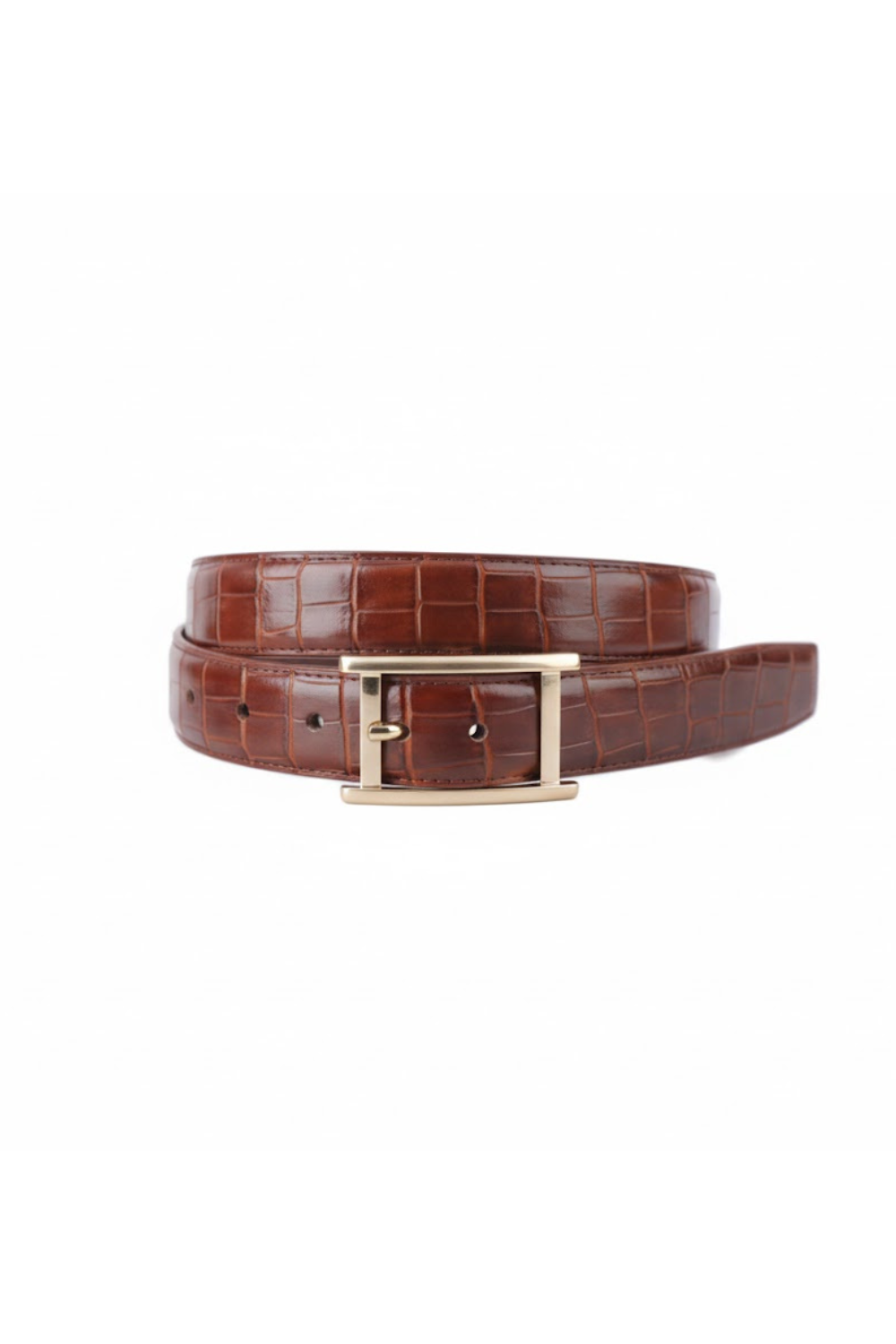 Brown croc belt