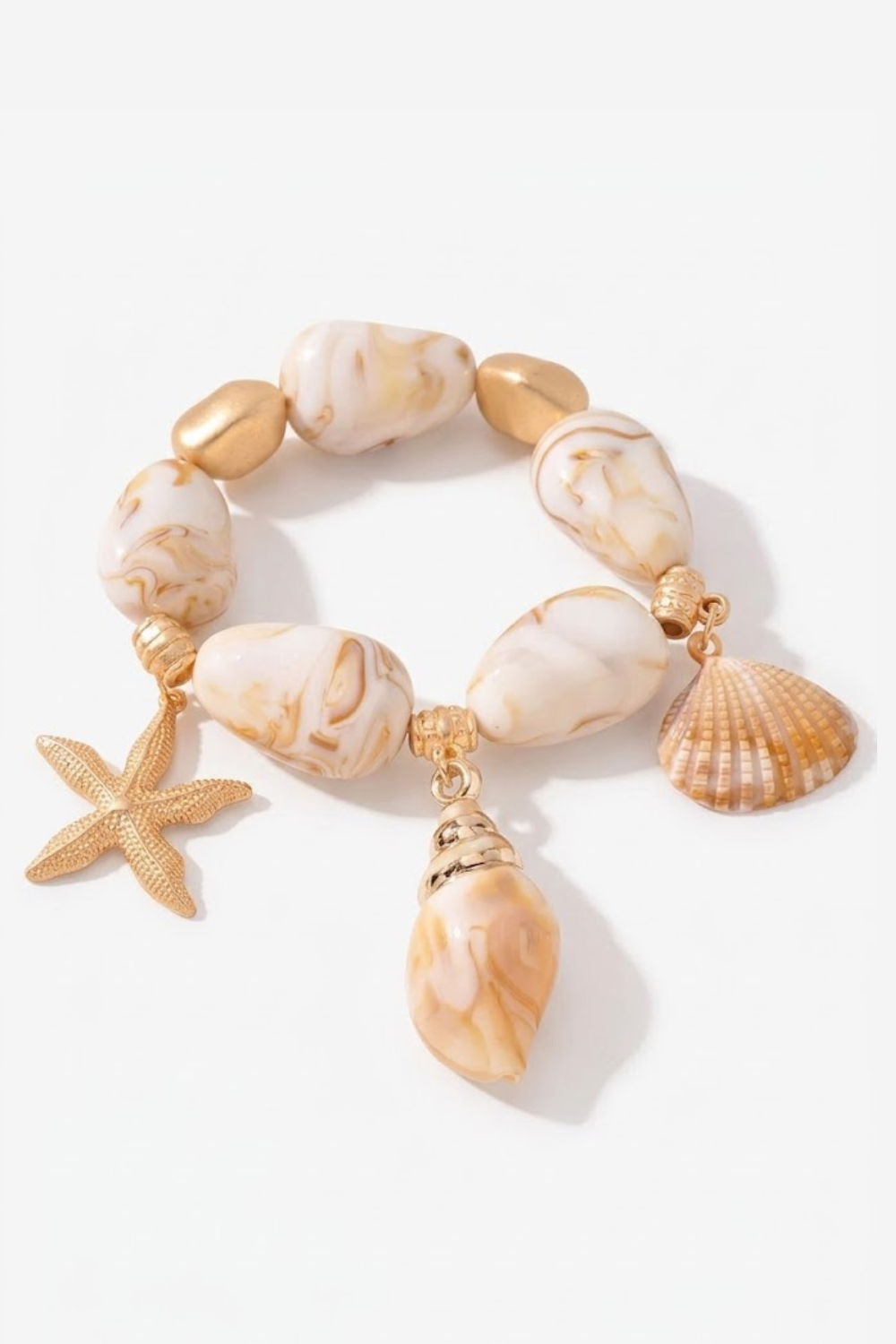 Starfish Shell Charm Bracelet