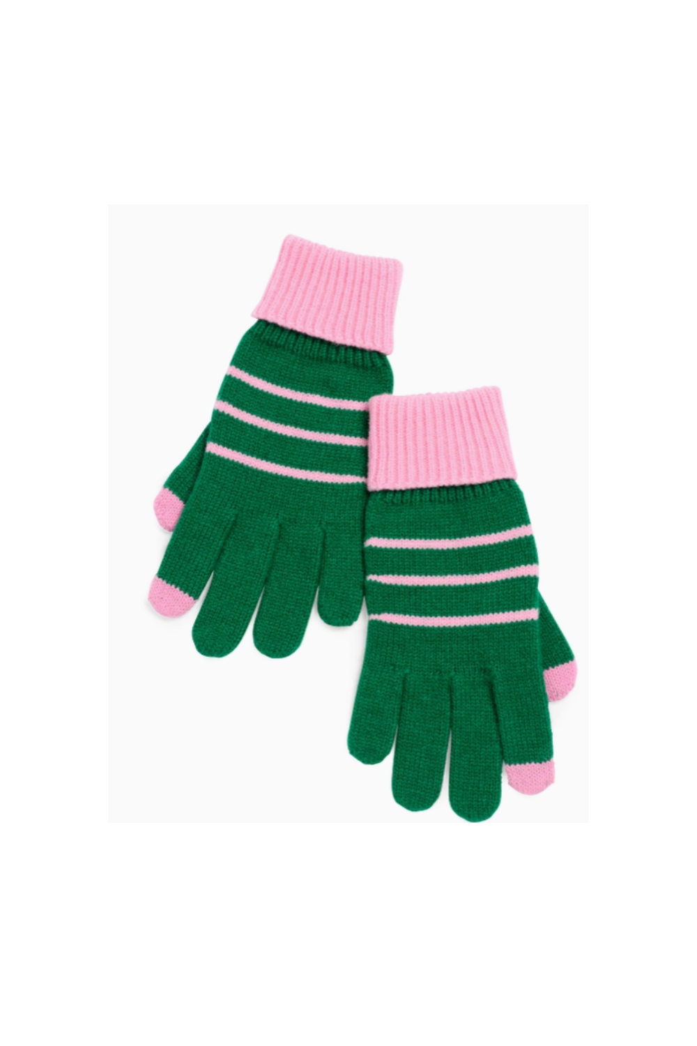The Allison Touchscreen Gloves - Pink/Green