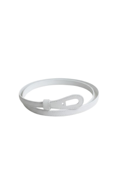 White belt on a white background