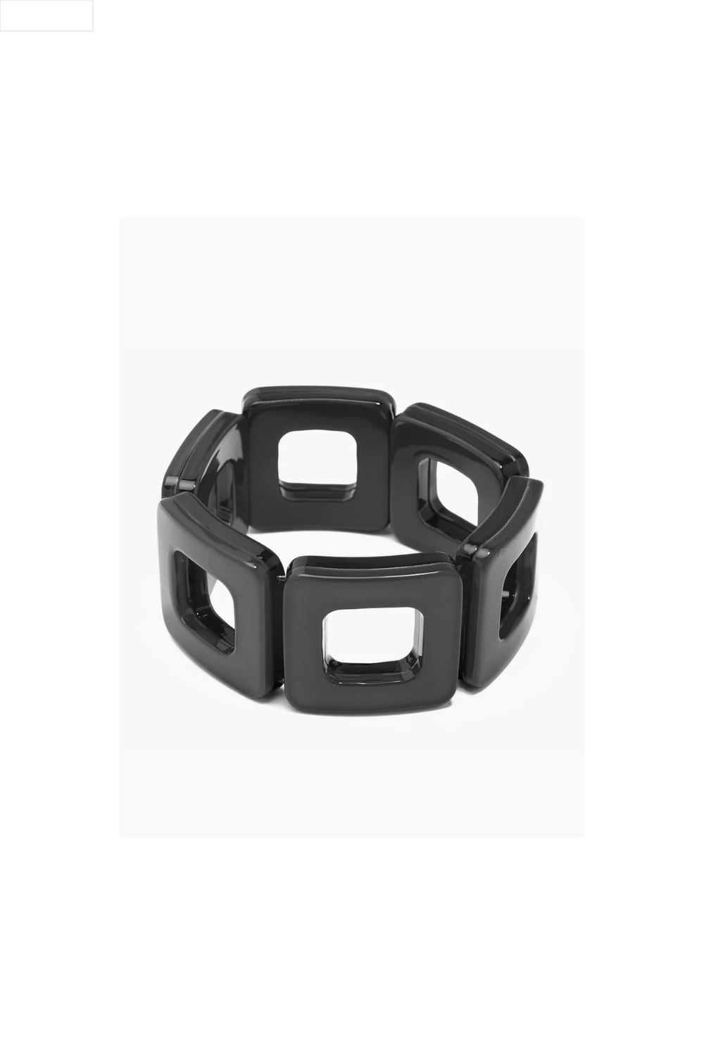 Black square resin bracelet