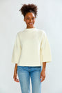 Woman wearing The Ribbed 3/4 Sleeve Pullover