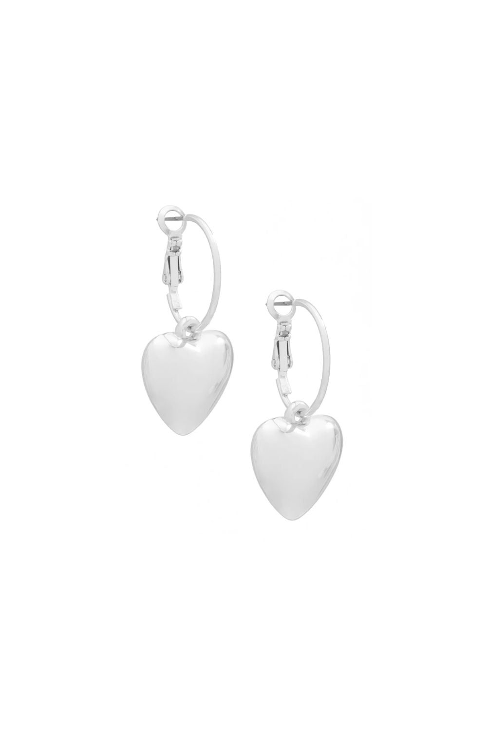 Silver heart earring