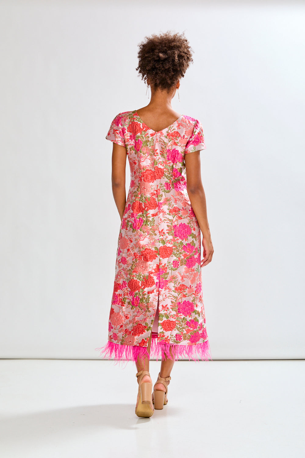 Woman in floral dress